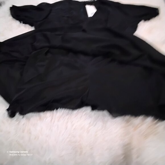 Amzplus Shear Black Romper/Loungewear, Blouse & Built-in with Panty NWT 3XL - Picture 4 of 6